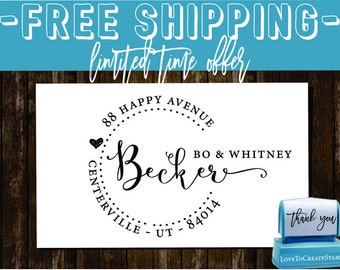 Custom Return Address Stamp - SELF INKING - style 1162d- personalized wedding or christmas gift