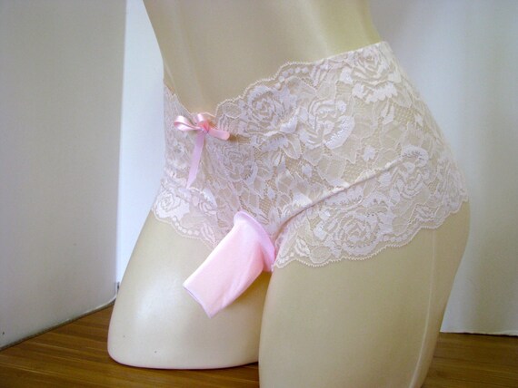 One Pair Only Pretty Pink Lace Boyshorts Panties Wit