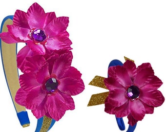 Anna Inspired Dolly and Me Matching Frozen Headband Gift Set - Fits 18 inch and 15 inch Dolls