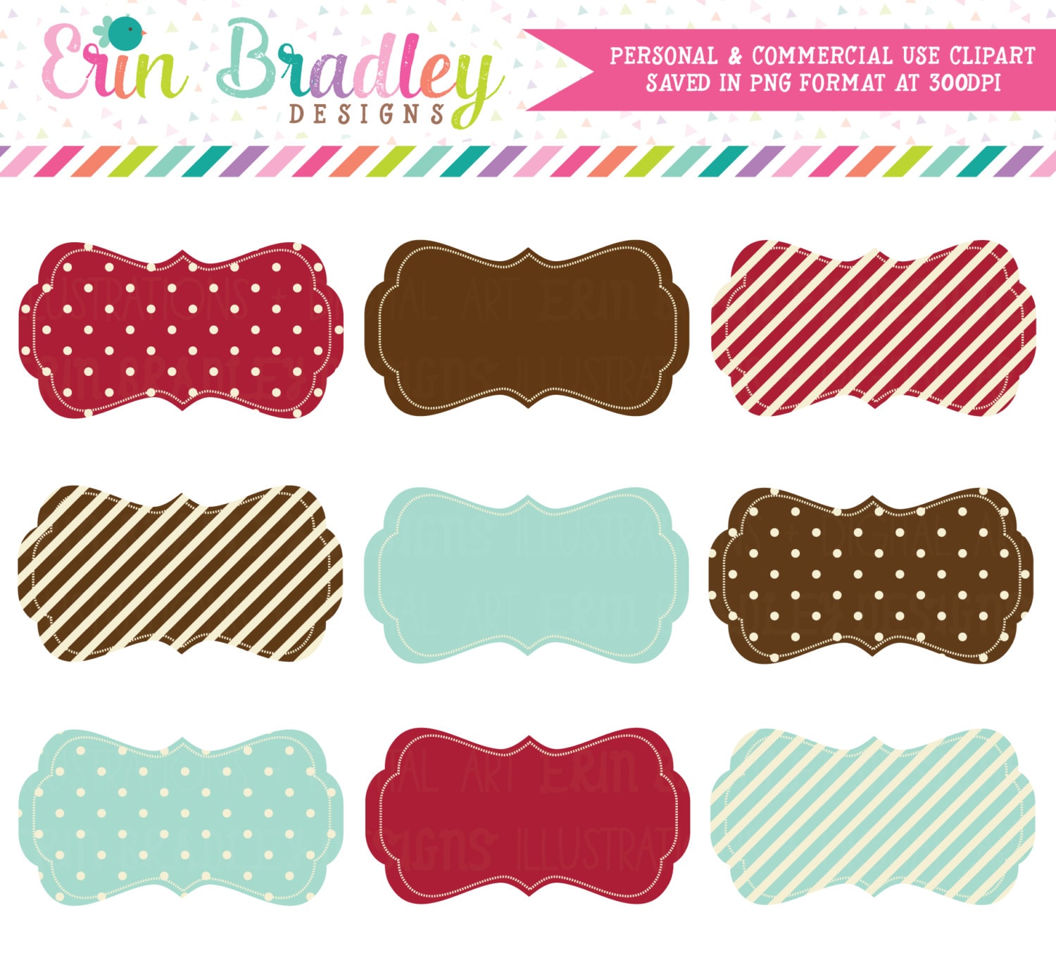 Digital Scrapbooking Clipart Clip Art Red by ErinBradleyDesigns