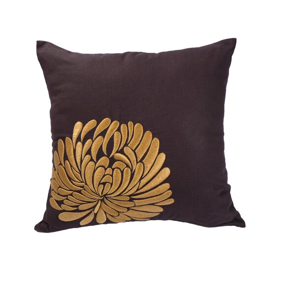 Throw Pillow Cover Decorative pillow cover Dark Brown Linen