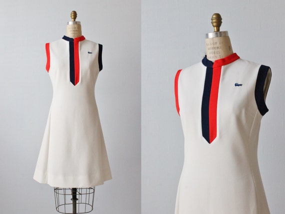 vintage logo lacoste Izod 1970s Blue / Shift White Tennis Red Lacoste Vintage Dress