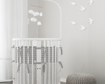 Custom Baby Bedding & Stokke Bedding // Gray // 100% Premium Combed Percale Cotton // Choose your fabric // Choose your trim