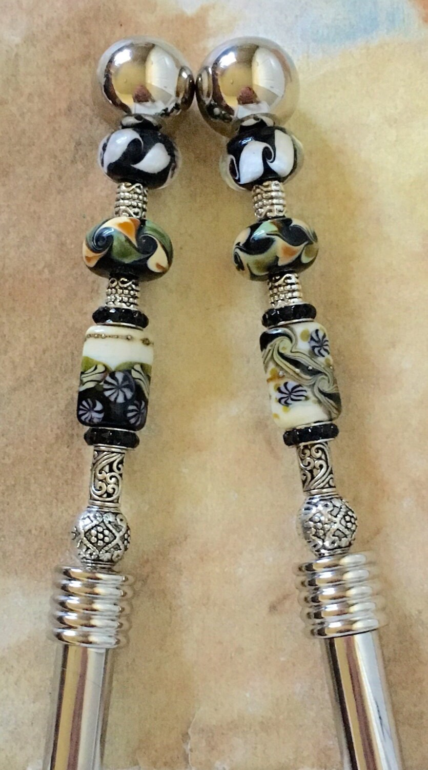 Salad Serving Set Beaded Salad Serving Set Beaded Utensils