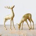vintage brass deer figurines, pair of spotted brass deer