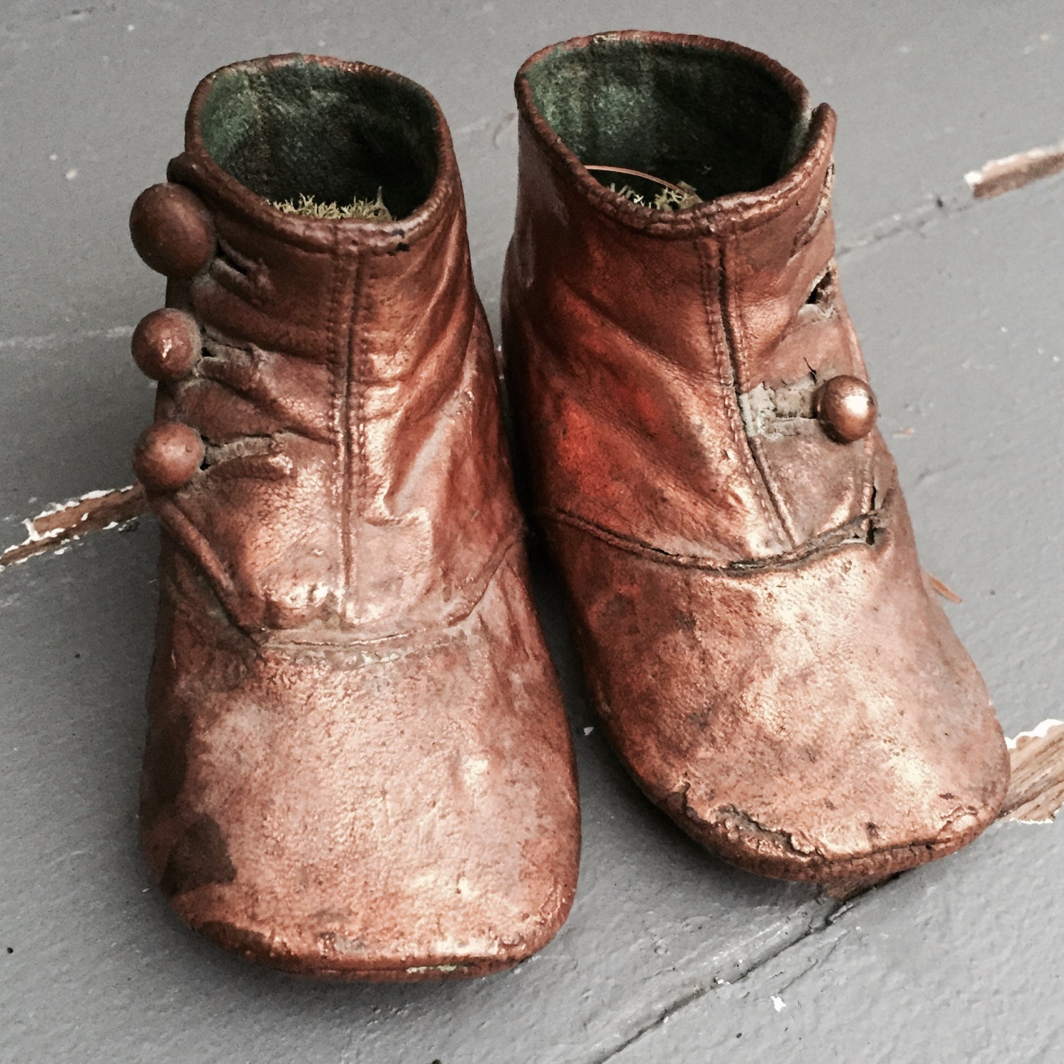 Victorian Bronzed Baby Shoes by Eclecticpelican on Etsy