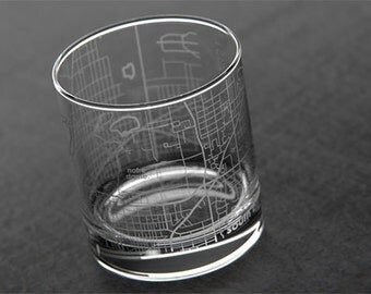 South Bend - Notre Dame - College Town Map Rocks Glass