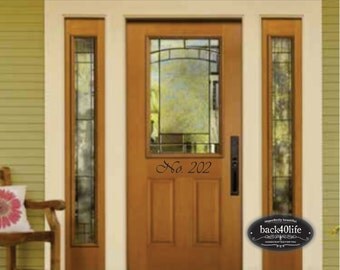 Front Door Entry Street Address Numbers Wall Vinyl Decal (E-002b)
