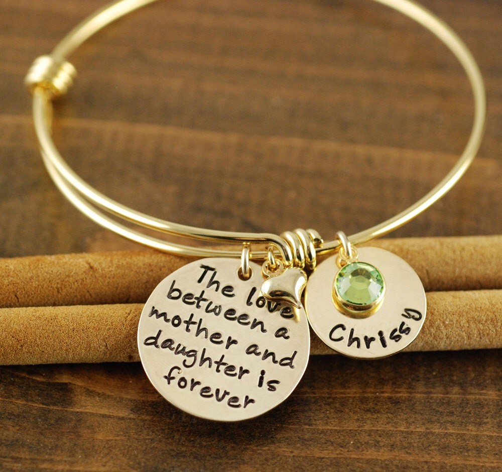 thumbnail image 2 of The Love Between A Mother And Daughter, Custom Cuff Bracelet, Mother D – S&K Hand Stamped Designs 2 of 13