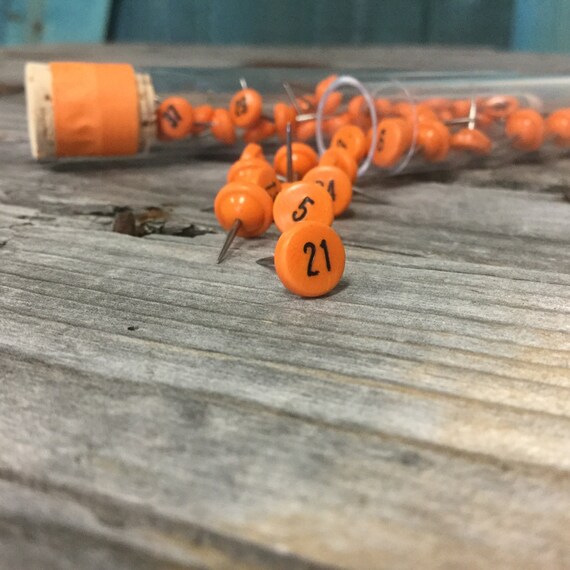 Numbered Craft Push Pins 1 through 50 Black Print by InTheClear