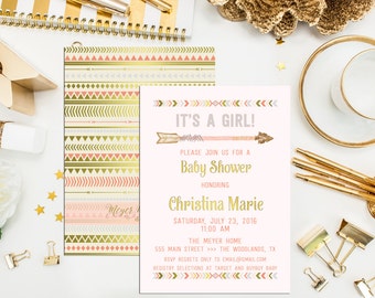 Tribal Aztec Printable Party. Digital Printable Arrow Baby