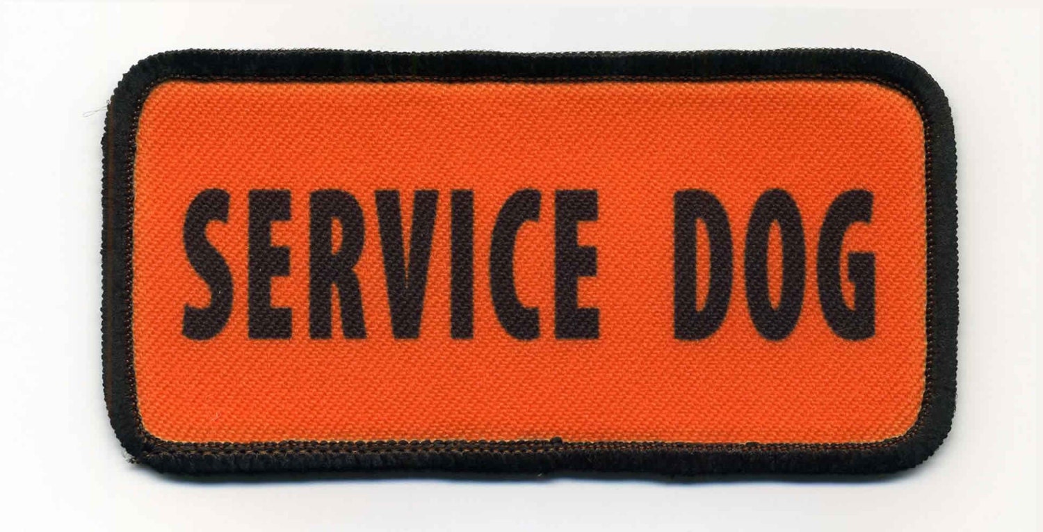Service Dog Orange Hook VELCRO Patch Choose Size