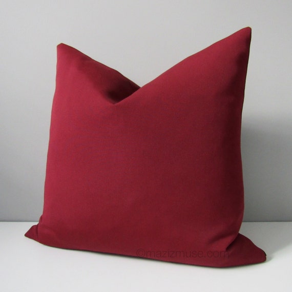 Burgundy Outdoor Pillow Cover Modern Sunbrella Pillow Cover