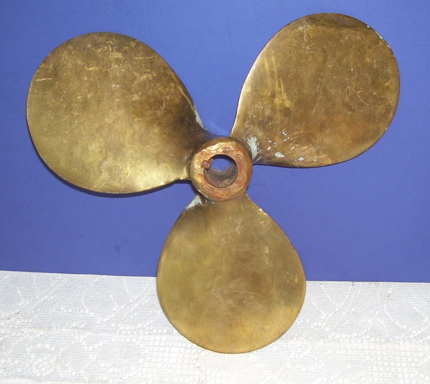 Brass Boat Propeller 3 Blades Fishing Boat Prop Nautical