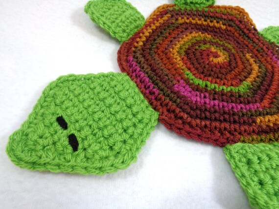 Turtle Pot Holder Hot Pad Crochet Trivet by Charlene Fall