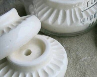 Custom Sized Ceramic Anaerobic Fermenting Weight Stone Made-to-order White Porcelain Canning, Handmade Artisnal Pottery by Licia Lucas Pfadt