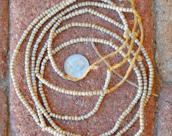Small Glass Beads - Pearlescent White 3 Strands