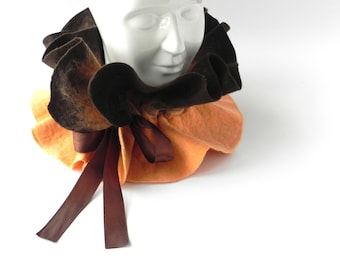 Felt wool scarf, brown felt scarf, warm woman scarf, Great gift idea, gift for mother, Gift for her, CHRISTMAS GIFT