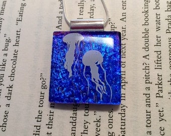 Dichroic glass, dichroic glass jewelry, fused glass, Dichroic Glass Pendant, Fused Glass Jewelry, Fused Dichroic Necklace, glass jewelry
