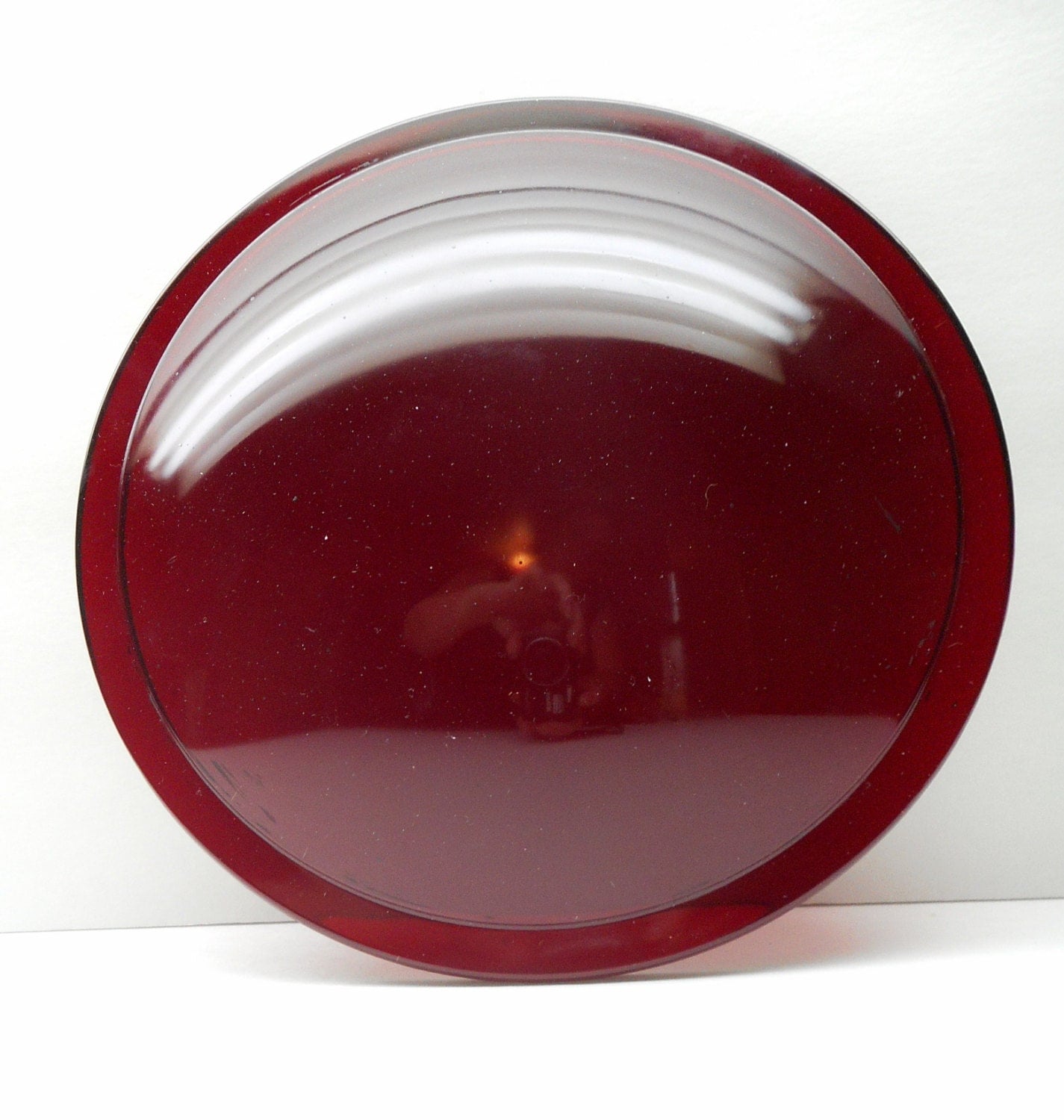 Vintage Railroad Red Signal Light Lens