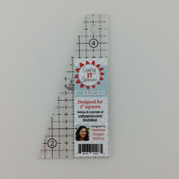 Crafty Gemini 5 inch slicer ruler from dragonflyquiltworks on Etsy Studio