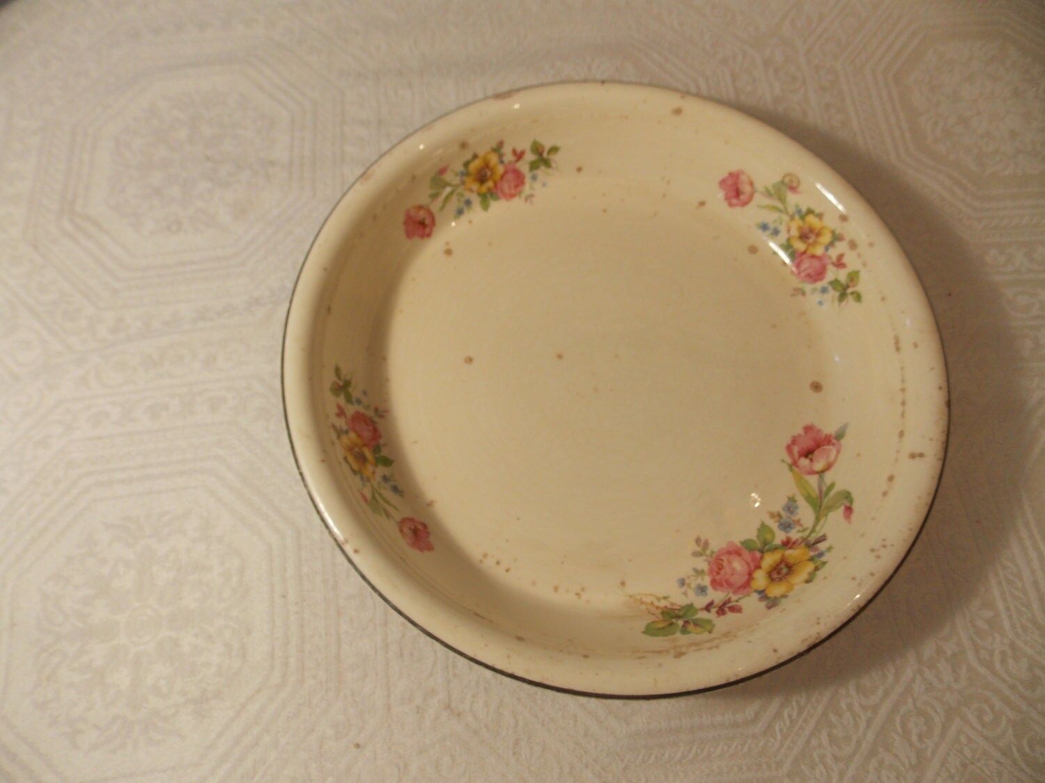 Homer Laughlin floral pattern pie plate baking dish 1930s ...