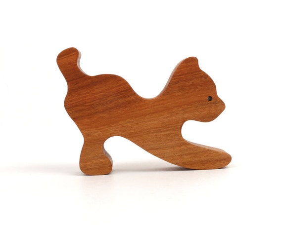 wooden toy cat