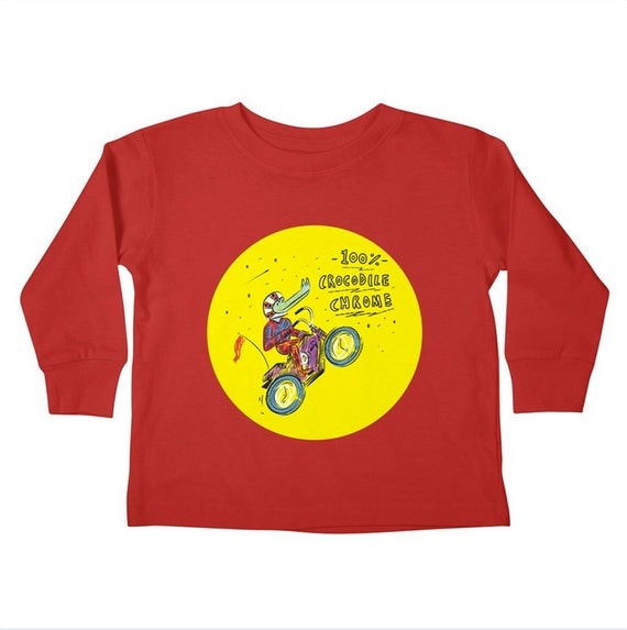 100% Crocodile Chrome - Toddlers - LongSleeve Boys / Girls T-shirt / Tee by Oliver Lake - iOTA iLLUSTRATiON