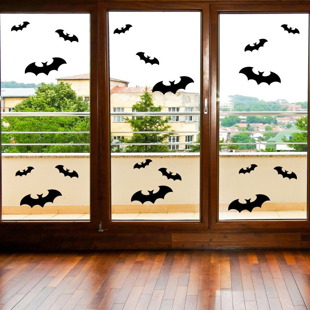 REUSABLE Bats Window Cling Halloween Decor Halloween