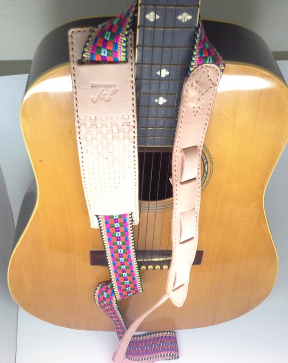 guitar strapleather straphandmadeThainatural woven