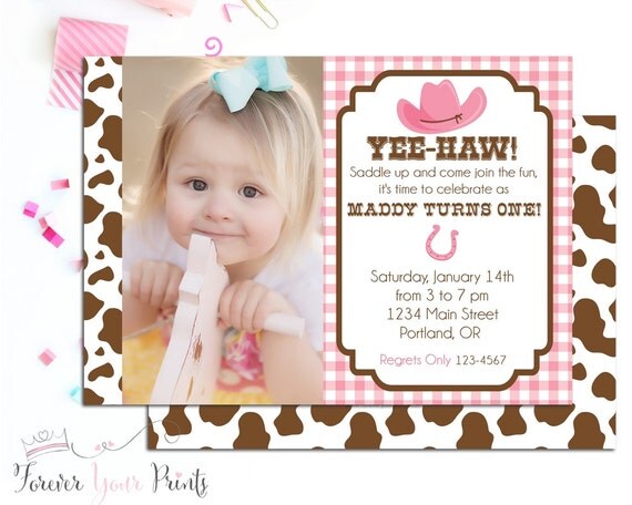 Cowgirl Invitations, Cowgirl Party Invites, Cowgirl Invites, Birthday Party Invitation, Cowgirl Birthday, Printable Invitations Il_570xn