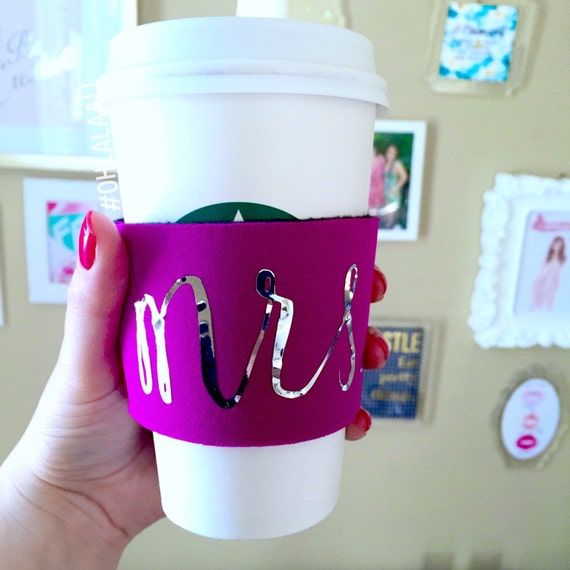 Reusable Coffee Sleeve Mrs. For the Bride by OhLaLaAli on Etsy