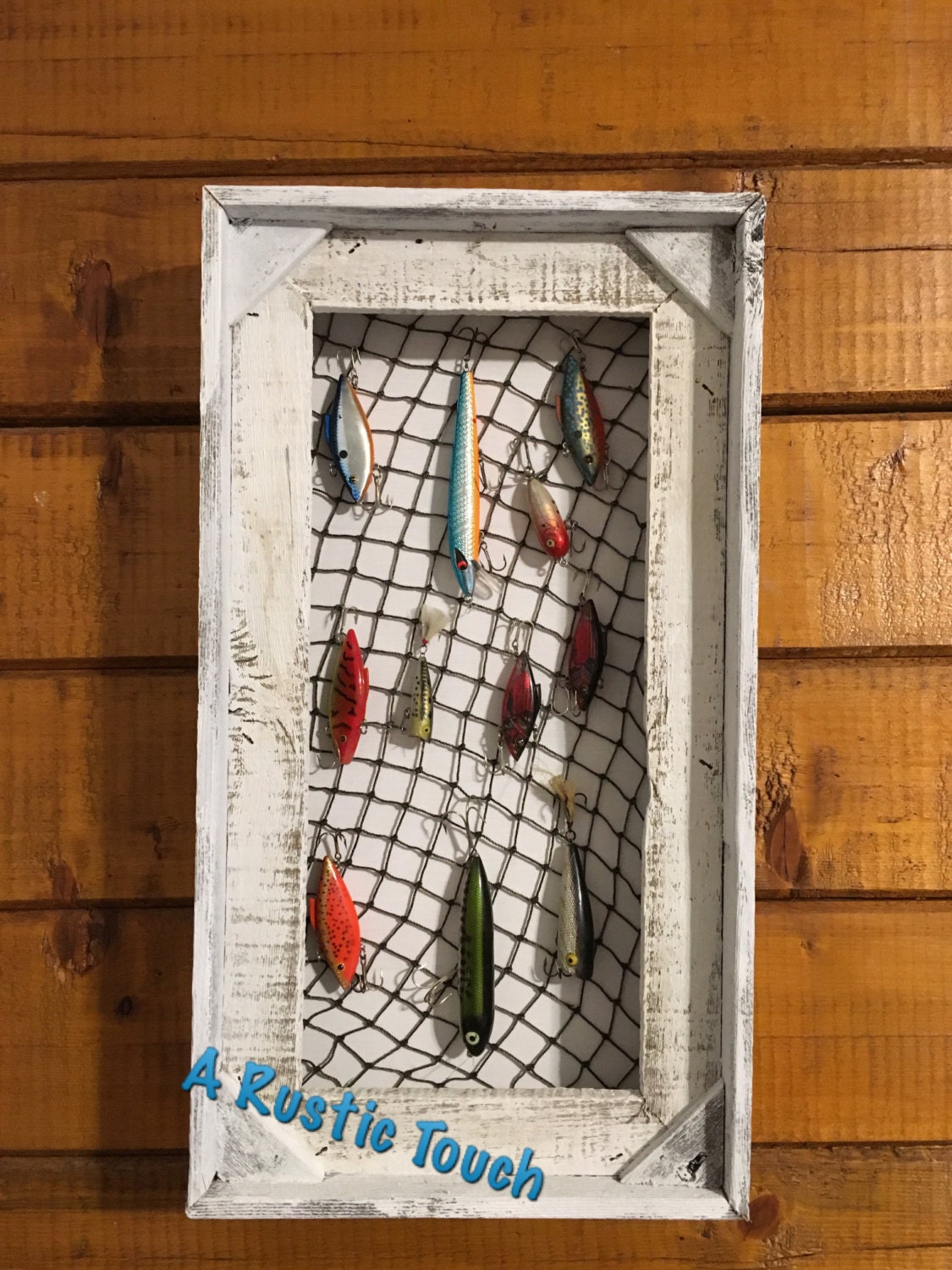 Fishing Lure Display Case Distresed