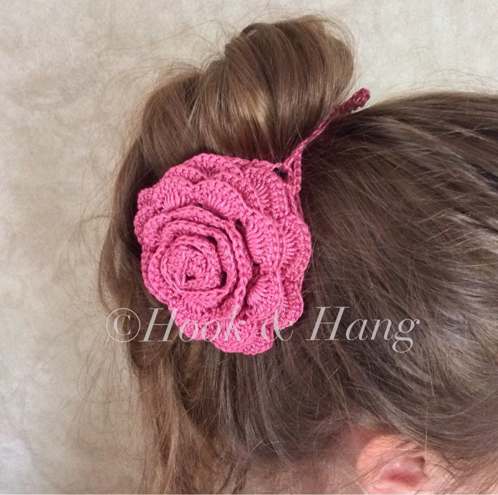 Rose Flower Messy Bun WrapFlower Bun Wrap Flower Hair by HookNHang