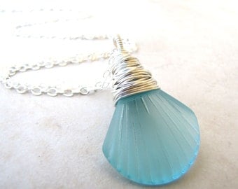 Seashell Necklace, Sea Shell Necklace, Seaglass Necklace, Sea Glass Necklace, Mermaid Necklace, Beach Jewelry, Beach Wedding, Ocean Jewelry