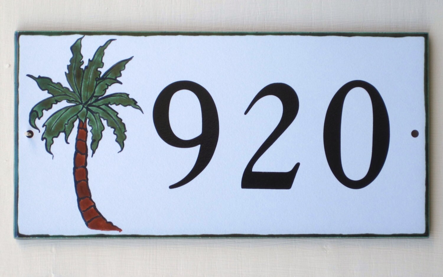 PALM TREE Outdoor House Number Tile House Number Plaque