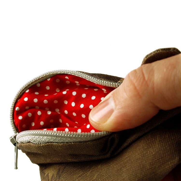 Bear Coin Purse Teddy Cotton brown by kaeselotti on Etsy