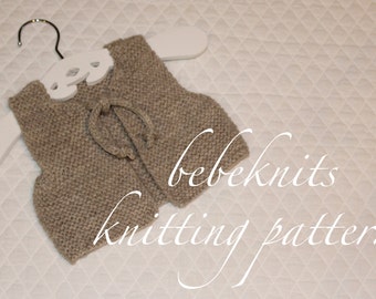 Bebeknits French Style Knot Tied Baby Vest Knitting Pattern