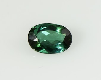 Blue Green Tourmaline 7.8x5.3mm Faceted Oval Gemstone