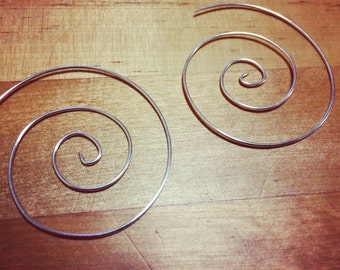 Handmade Silver Spiral Earrings