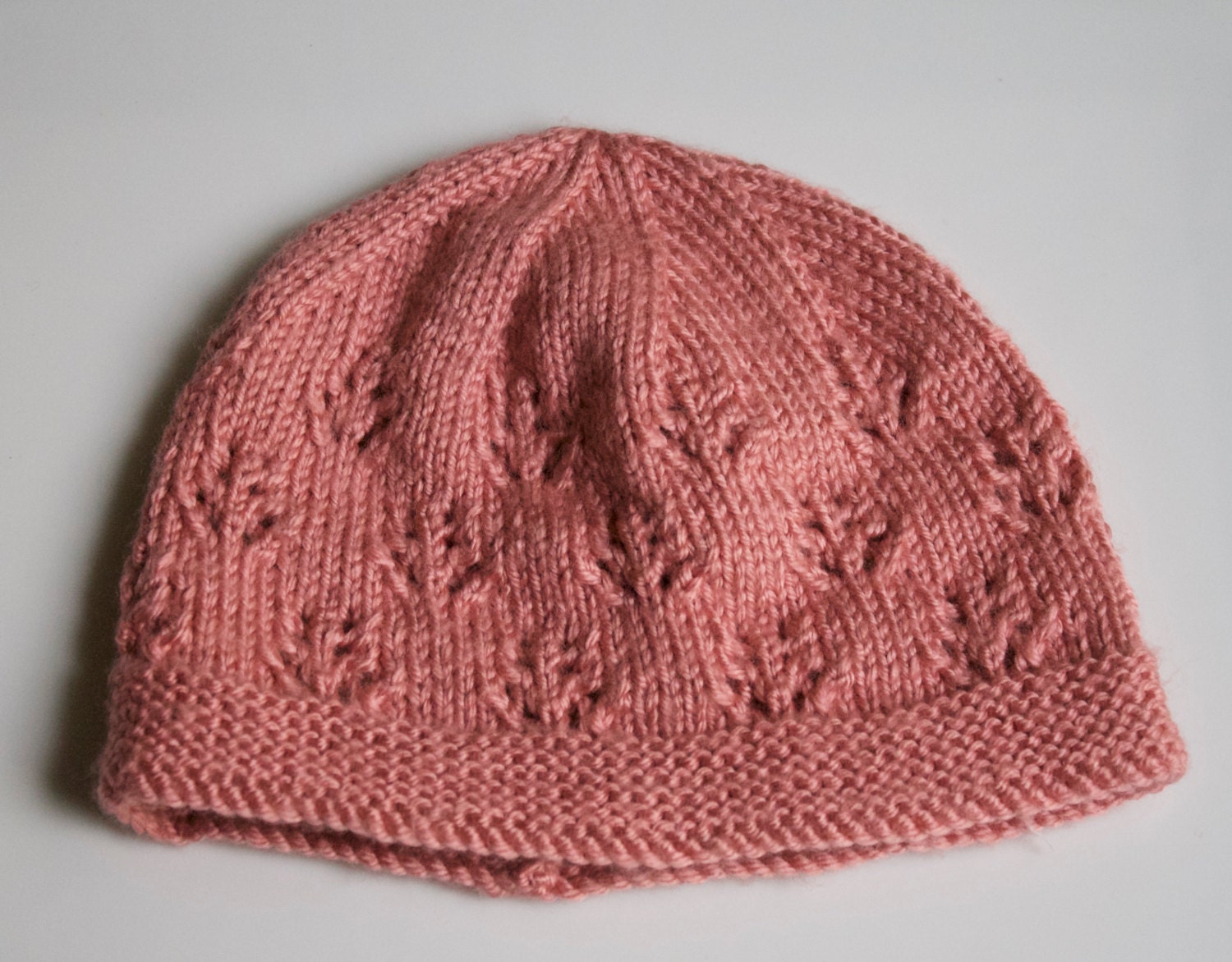 Knit Pink Baby Hat Cap Toque Newborn Toddler