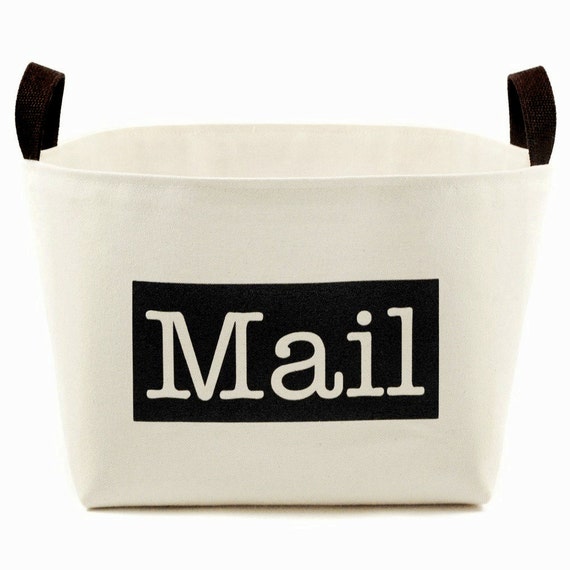 Mail Large Canvas Storage Bin decorative mail by asouthernbucket