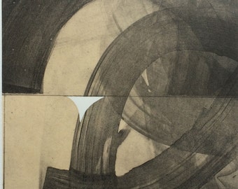 Fine Art Etching . Black and White Home Decor : Pane 25. Print Size 12" x 12" . unframed