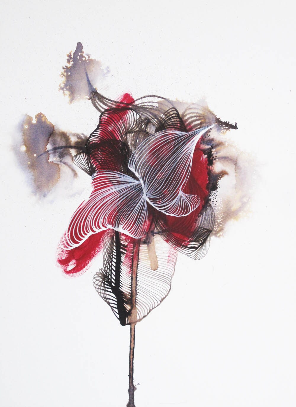 Red Abstract Art abstract modern art red black white