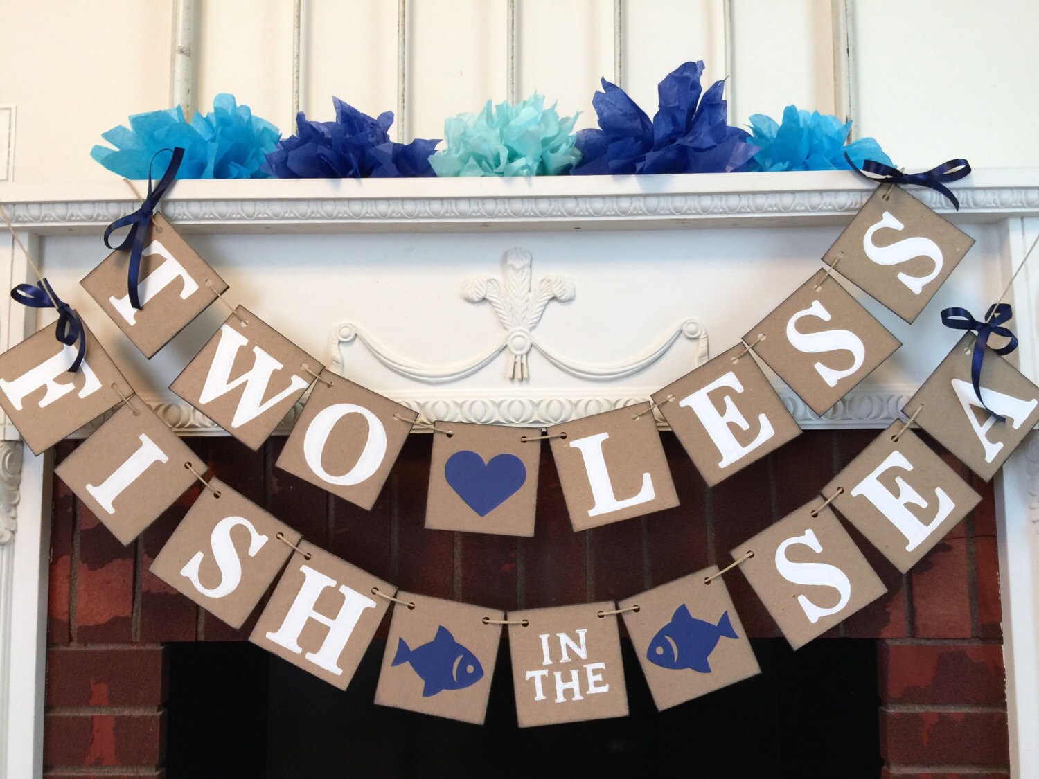 nautical party bridal themed Wedding the Sea Fish Less Decor Navy Two Banner in Nautical