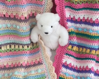 Baby Blanket Pattern - Crochet Baby Blanket Pattern - CROCHET PATTERN - Confetti Baby Blanket - Crochet Patterns by Deborah O'Leary