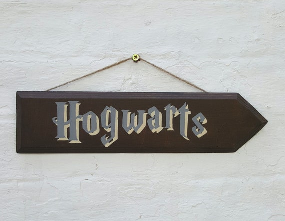 HOGWARTS Arrow Sign Harry Potter Sign Hand by DianaEvansArtist