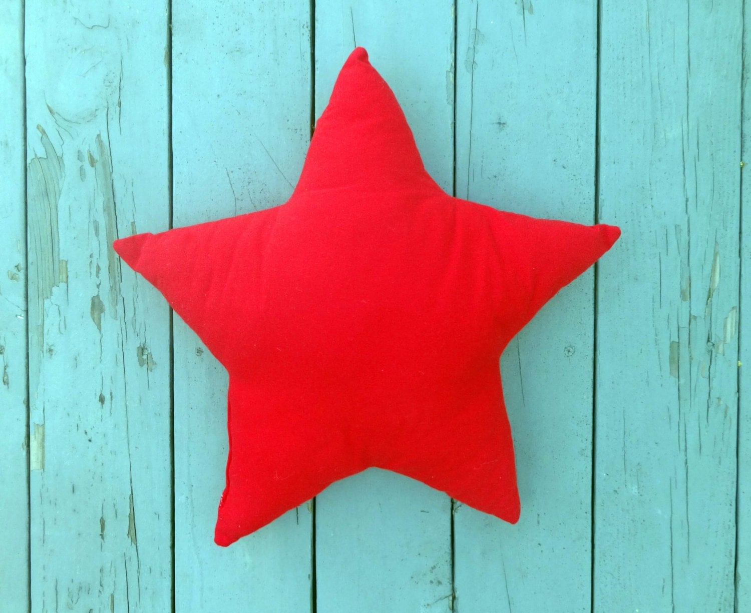 Red star shaped pillow/ star shaped cushion/ by LovebugHandmade