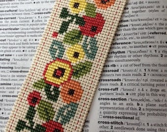 Cross Stitch Bookmark Flower Floral Vinyl Weave