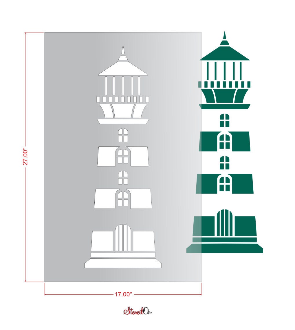27 Lighthouse Craft and Wall Stencil Reusable Mylar by StencilOn